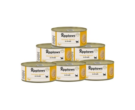APPLAWS Chicken Breast in Broth - wet cat food - 6x70g