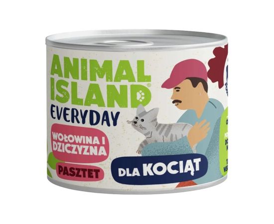 ANIMAL ISLAND Everyday Beef and game for kittens - wet cat food - 185g