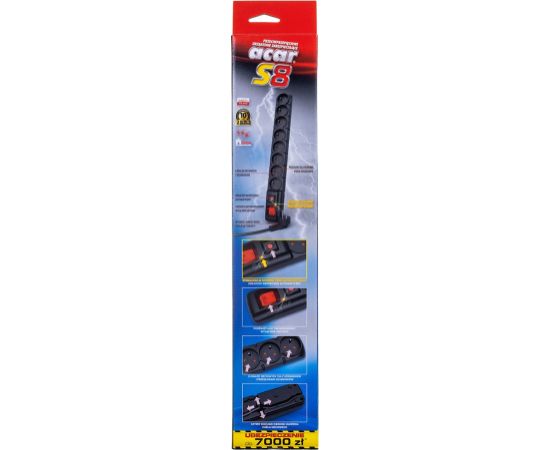 ACAR S8 power extension 1.5 m 8 AC outlet(s) Indoor Black