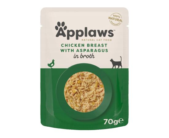 APPLAWS Chicken fillet with asparagus in broth - wet cat food - 70g