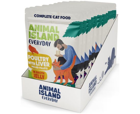 ANIMAL ISLAND Everyday Poultry and liver in jelly - wet cat food - 12 x 85g