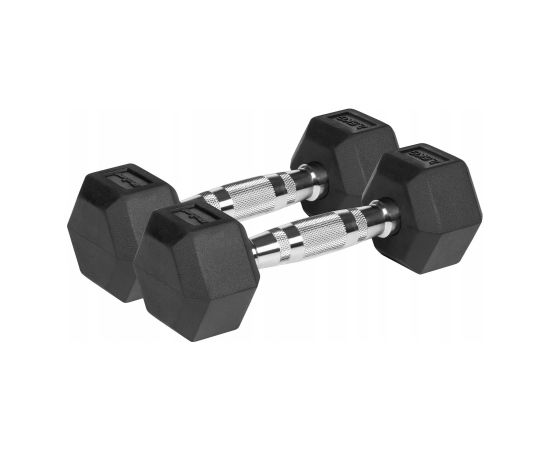 Hantle żeliwne gumowane HEX 2x2.5 kg REBEL ACTIVE