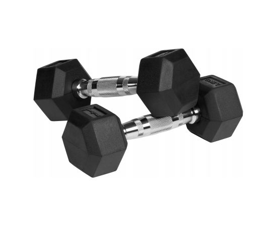 Hantle żeliwne gumowane HEX 2x2.5 kg REBEL ACTIVE