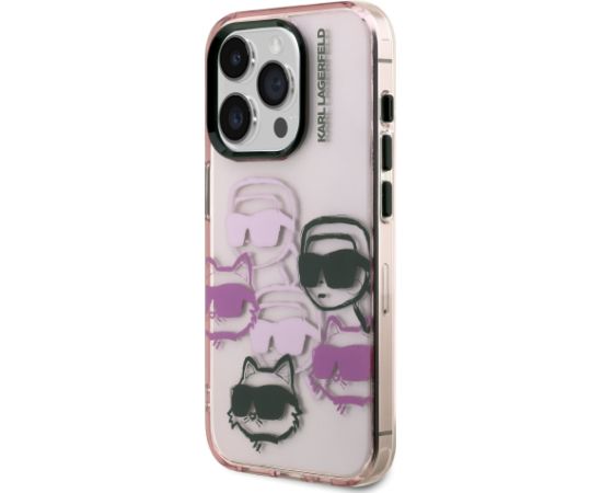 Karl Lagerfeld IML Multi K&CH Heads Case Aizsargapvalks priekš iPhone 15 Pro