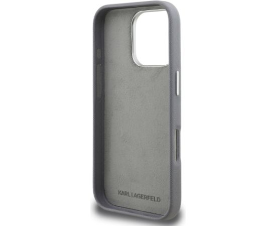 Karl Lagerfeld Grained PU K&CH Heads Case Aizsargapvalks priekš Apple iPhone 16 Pro Neoriģinālie Maciņi