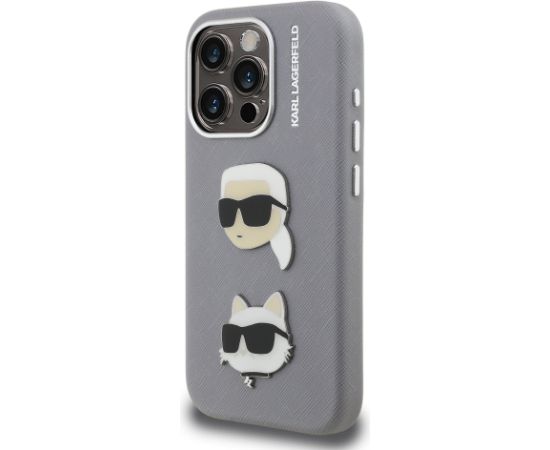 Karl Lagerfeld Grained PU K&CH Heads Case Чехол для Apple iPhone 15 Pro