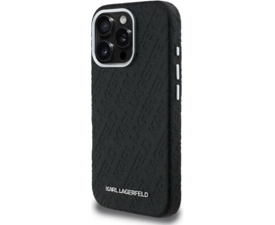 Karl Lagerfeld Grained PU Repeated Logo MagSafe Case Aizsargapvalks priekš Apple iPhone 16 Pro