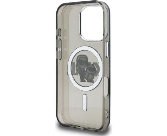 Karl Lagerfeld IML Glitter Karl and Choupette Sketch MagSafe Case Aizsargapvalks priekš Apple iPhone 16 Pro Max