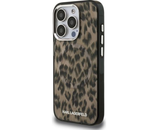 Karl Lagerfeld IML Leopard MagSafe Case Aizsargapvalks priekš Apple iPhone 15 Pro Max