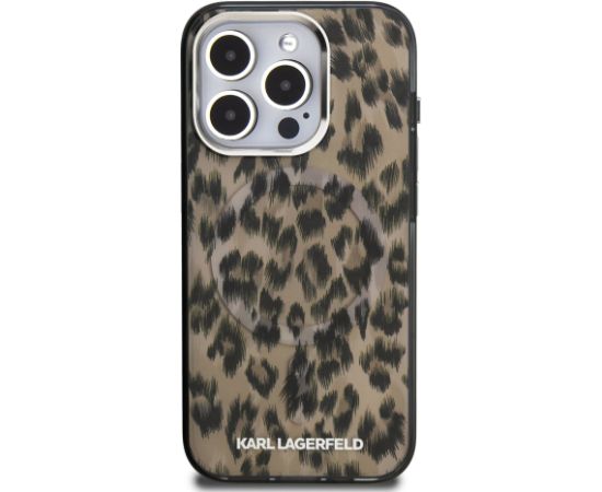 Karl Lagerfeld IML Leopard MagSafe Case Aizsargapvalks priekš Apple iPhone 15 Pro Max
