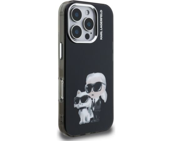 Karl Lagerfeld IML Aquarelle Karl and Choupette Case Aizsargapvalks priekš Apple iPhone 16 Pro