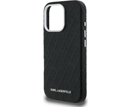 Karl Lagerfeld Grained PU Repeated Logo MagSafe Case Aizsargapvalks priekš Apple iPhone 16 Pro Max