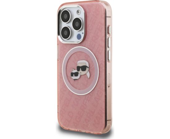 Karl Lagerfeld IML K&CH Heads Repeated Logo MagSafe Case Aizsargapvalks priekš Apple iPhone 15 Pro Max