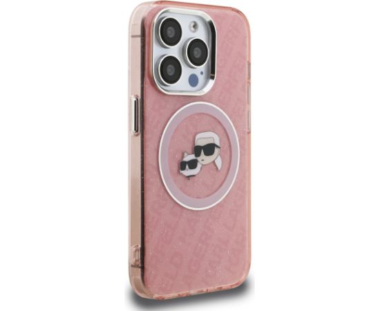 Karl Lagerfeld IML K&CH Heads Repeated Logo MagSafe Case Aizsargapvalks priekš Apple iPhone 15 Pro Max