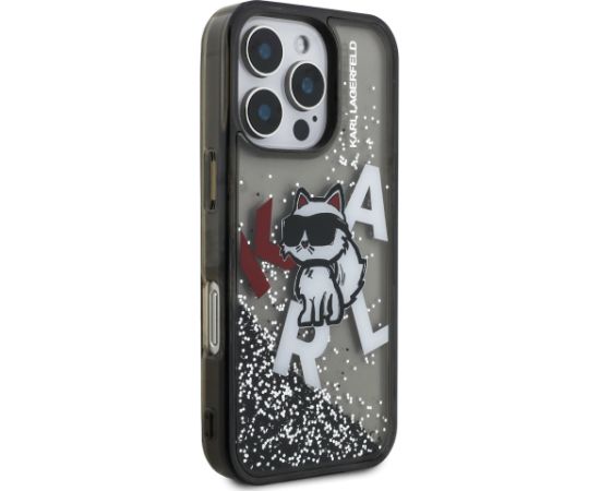 Karl Lagerfeld Liquid Glitter Scattered Choupette Case Aizsargapvalks priekš Apple iPhone 16