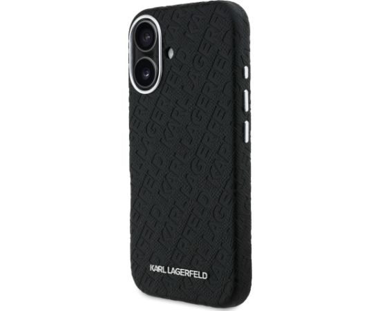 Karl Lagerfeld Grained PU Repeated Logo MagSafe Case Aizsargapvalks priekš Apple iPhone 16