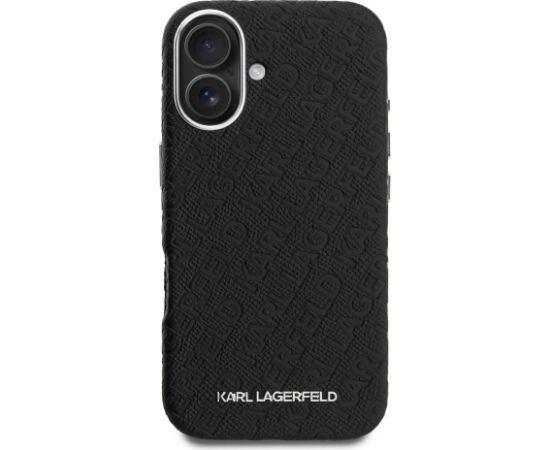 Karl Lagerfeld Grained PU Repeated Logo MagSafe Case Aizsargapvalks priekš Apple iPhone 16