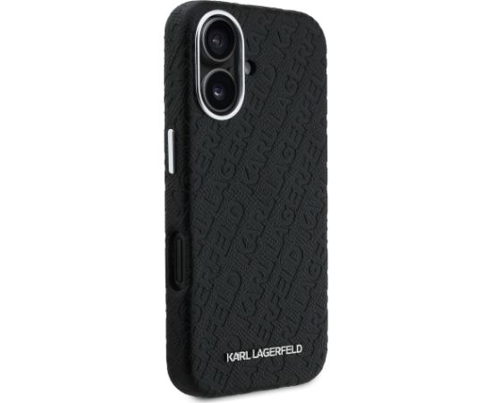 Karl Lagerfeld Grained PU Repeated Logo MagSafe Case Aizsargapvalks priekš Apple iPhone 16