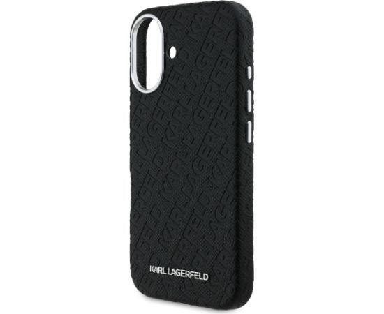 Karl Lagerfeld Grained PU Repeated Logo MagSafe Case Aizsargapvalks priekš Apple iPhone 16