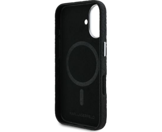 Karl Lagerfeld Grained PU Repeated Logo MagSafe Case Aizsargapvalks priekš Apple iPhone 16