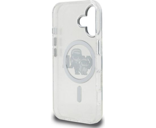 Karl Lagerfeld IML Glitter Karl and Choupette Sketch MagSafe Case Aizsargapvalks priekš Apple iPhone 16