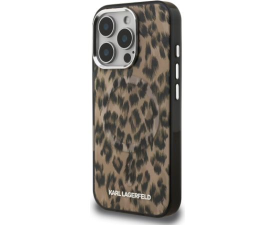 Karl Lagerfeld IML Leopard MagSafe Case Aizsargapvalks priekš Apple iPhone 16 Pro Max