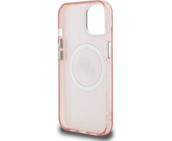 Karl Lagerfeld IML K&CH Heads Repeated Logo MagSafe Case for iPhone 15 Pink