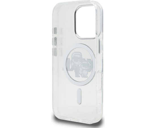 Karl Lagerfeld IML Glitter Karl and Choupette Sketch MagSafe Case Aizsargapvalks priekš Apple iPhone 16 Pro Max