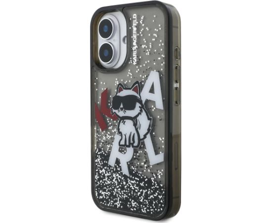 Karl Lagerfeld Liquid Glitter Scattered Choupette Case Aizsargapvalks priekš Apple iPhone 16