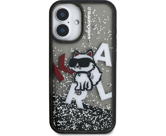 Karl Lagerfeld Liquid Glitter Scattered Choupette Case Aizsargapvalks priekš Apple iPhone 16