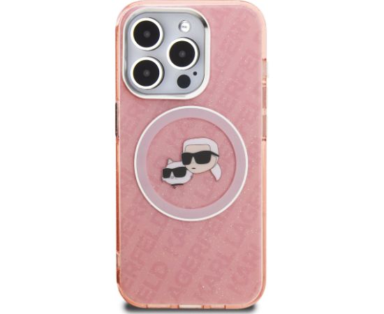 Karl Lagerfeld IML K&CH Heads Repeated Logo MagSafe Case Aizsargapvalks priekš Apple iPhone 15 Pro