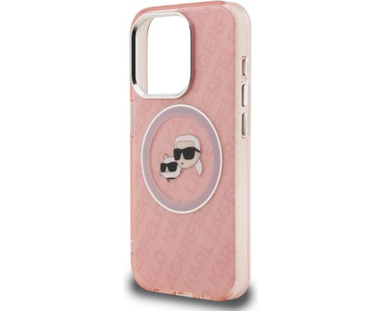 Karl Lagerfeld IML K&CH Heads Repeated Logo MagSafe Case Aizsargapvalks priekš Apple iPhone 15 Pro