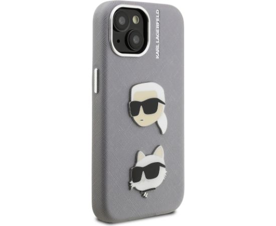 Karl Lagerfeld Grained PU K&CH Heads Case Чехол для Apple iPhone 15