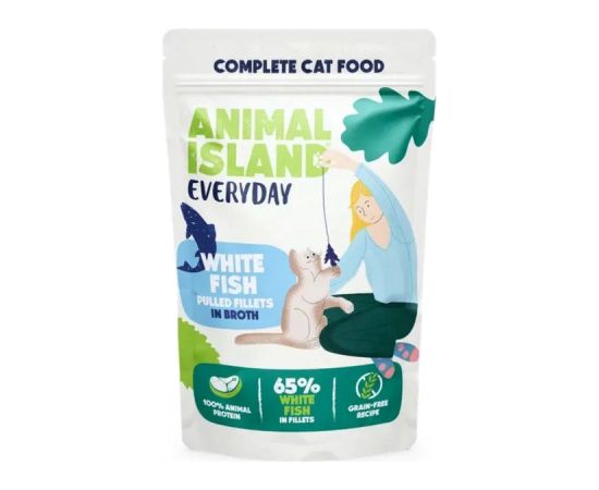 ANIMAL ISLAND Everyday Turkey and White fish fillets in broth - wet cat food - 4 x 85g