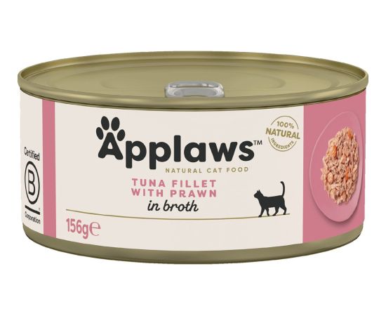 APPLAWS Tuna fillet with prawn in broth - wet cat food - 6x156g
