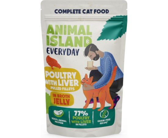 ANIMAL ISLAND Everyday Veal and poultry with liver - wet cat food - 4 x 85g