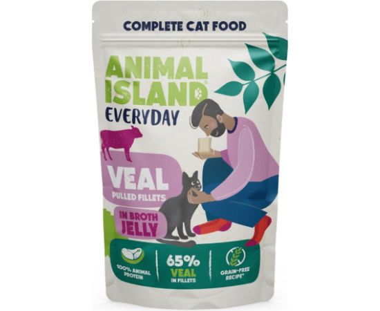 ANIMAL ISLAND Everyday Veal and poultry with liver - wet cat food - 4 x 85g