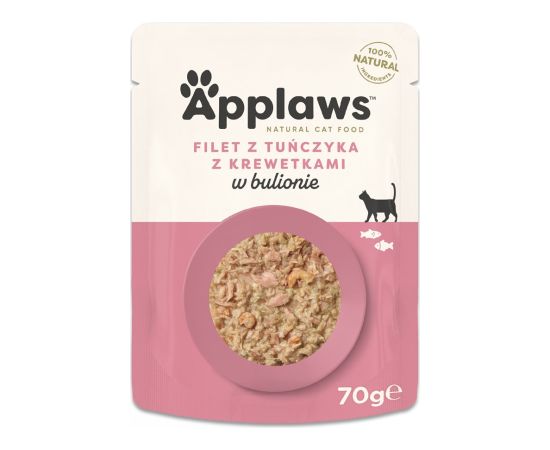 APPLAWS Tuna Fillet with prawn in broth - wet cat food - 70g