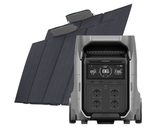 Set: EcoFlow Delta Pro 3 power station + 2x 400W photovoltaic panel.