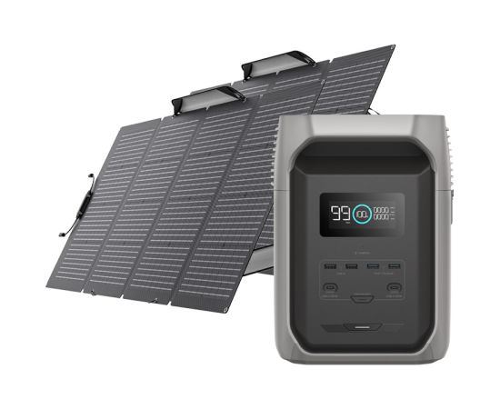 Set: EcoFlow Delta 3 1500 power station + 2x 220W photovoltaic panel.