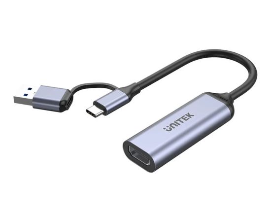 UNITEK V1167A video cable adapter USB Type-A/USB Type-C HDMI Black