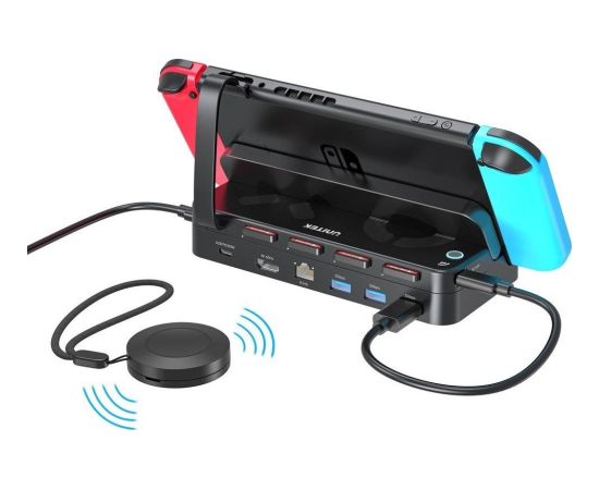 Unitek dokstacija + karšu lasītājs Nintendo Switch, PD 100W, HDMI 4K, RJ-45