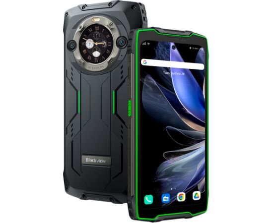 Blackview Rugged BV9300Pro LTE 6.7" FHD+IPS 1080x2388 120Hz Corning 5 12GB+256GB MT6789V G99 Dual-display CAM Front 32MP Rear 64MP+8MP IP68/IP69K Waterproof NFC Fingerprint 15080mAh NO Charger Android 13 up to 15 Green