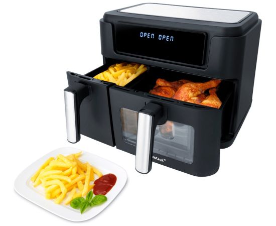 Steba double hot air fryer HF 9500 DUO (black, 2,400 watts, 2 baskets 6 liters + 3.5 liters)