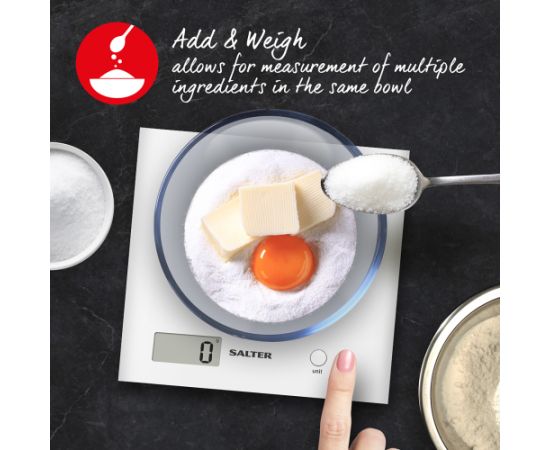 Salter 1066 WCFEU12 Arc Digital Kitchen Scale - White