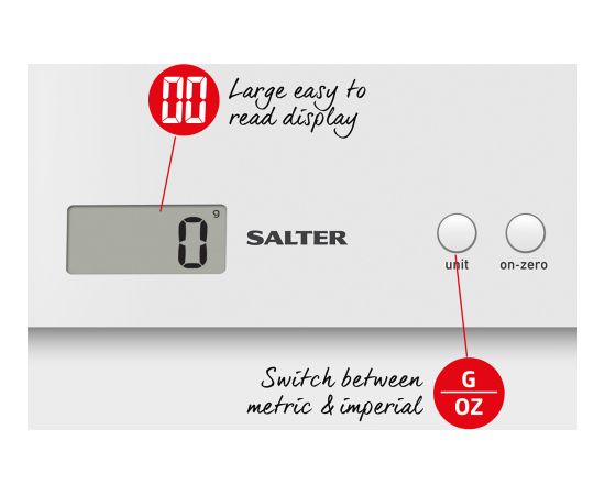 Salter 1066 WCFEU12 Arc Digital Kitchen Scale - White