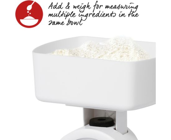 Salter 112 WHFEU12 Compact Mechanical Kitchen Scales, 3kg Capacity white