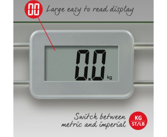 Salter 9081 SV3R Toughened Glass Compact Electronic Bathroom Scale