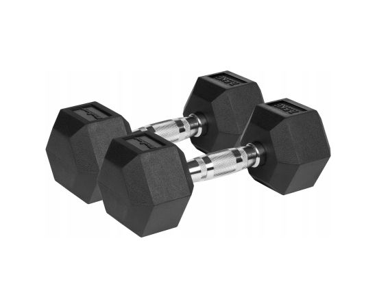Hantle żeliwne gumowane HEX 2x7.5 kg REBEL ACTIVE