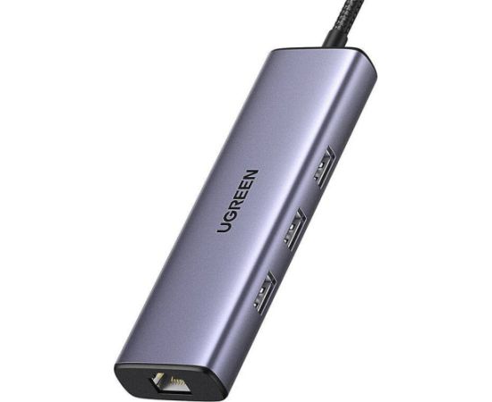 Adapter 1IN6 UGREEN CM512 USB-C 3x USB A 3.0, HDMI, RJ45, PD Converter
